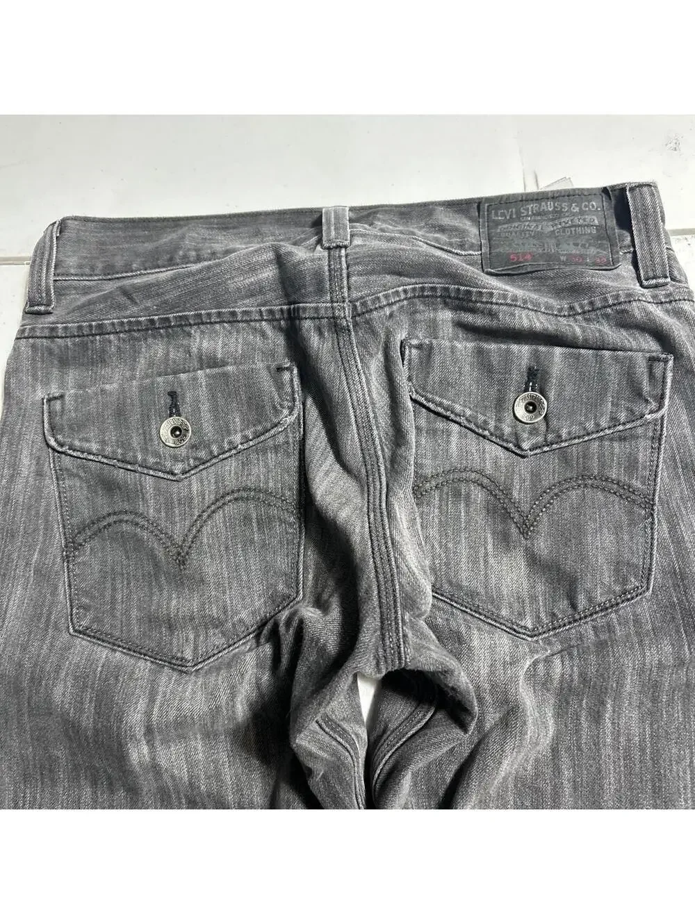 Levi's Engineered Style Grey Twisted Seam Straight Boot Y2k jeans